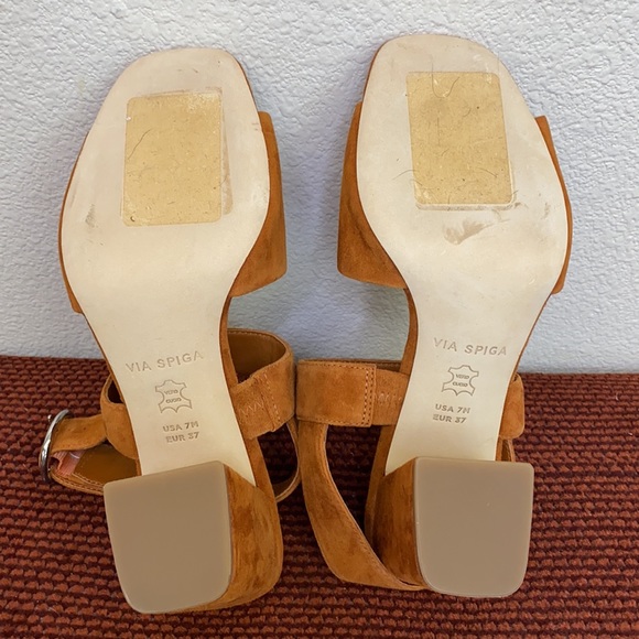 Via Spiga Evelyne Suede Block Heel Sandal NWOT 7 - Picture 9 of 10